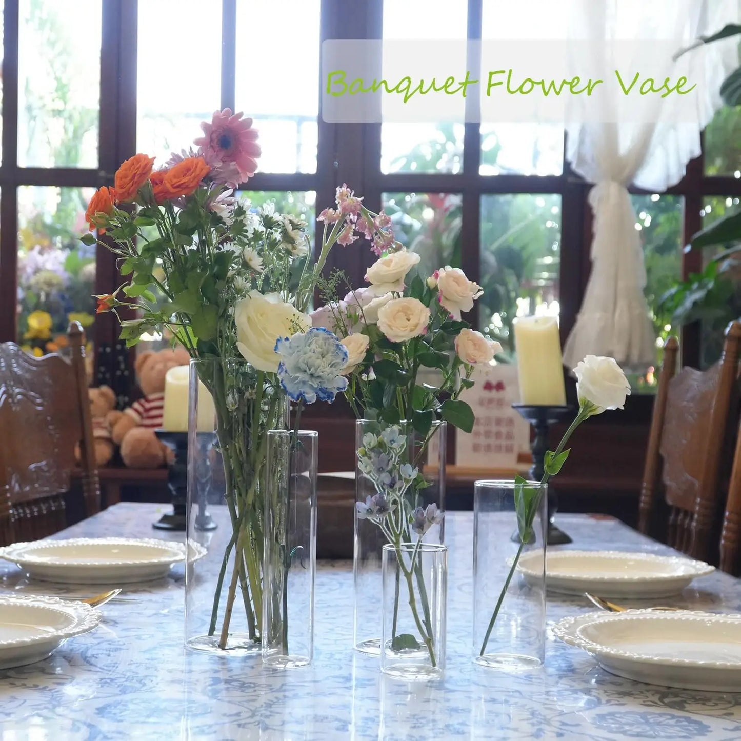 Clear Cylinder Glass Vases Bulk 60pcs 4 6 75 8 10 Inch Tall For Centerpieces Floating Candle Holders Wedding Home Party Décor