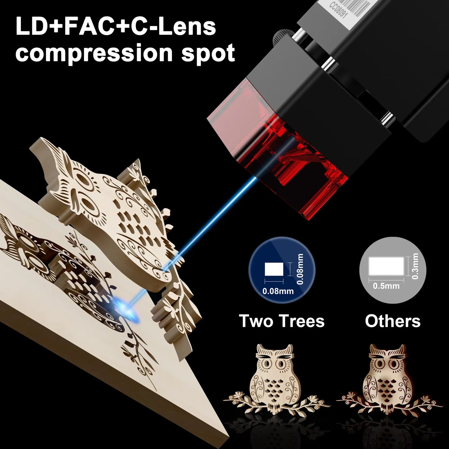 Twotrees TTS-10Pro Laser Engraver Add Touch screen Metal Laser Engraving Machine DIY Logo Printer Laser Cutting Acrylic MDF