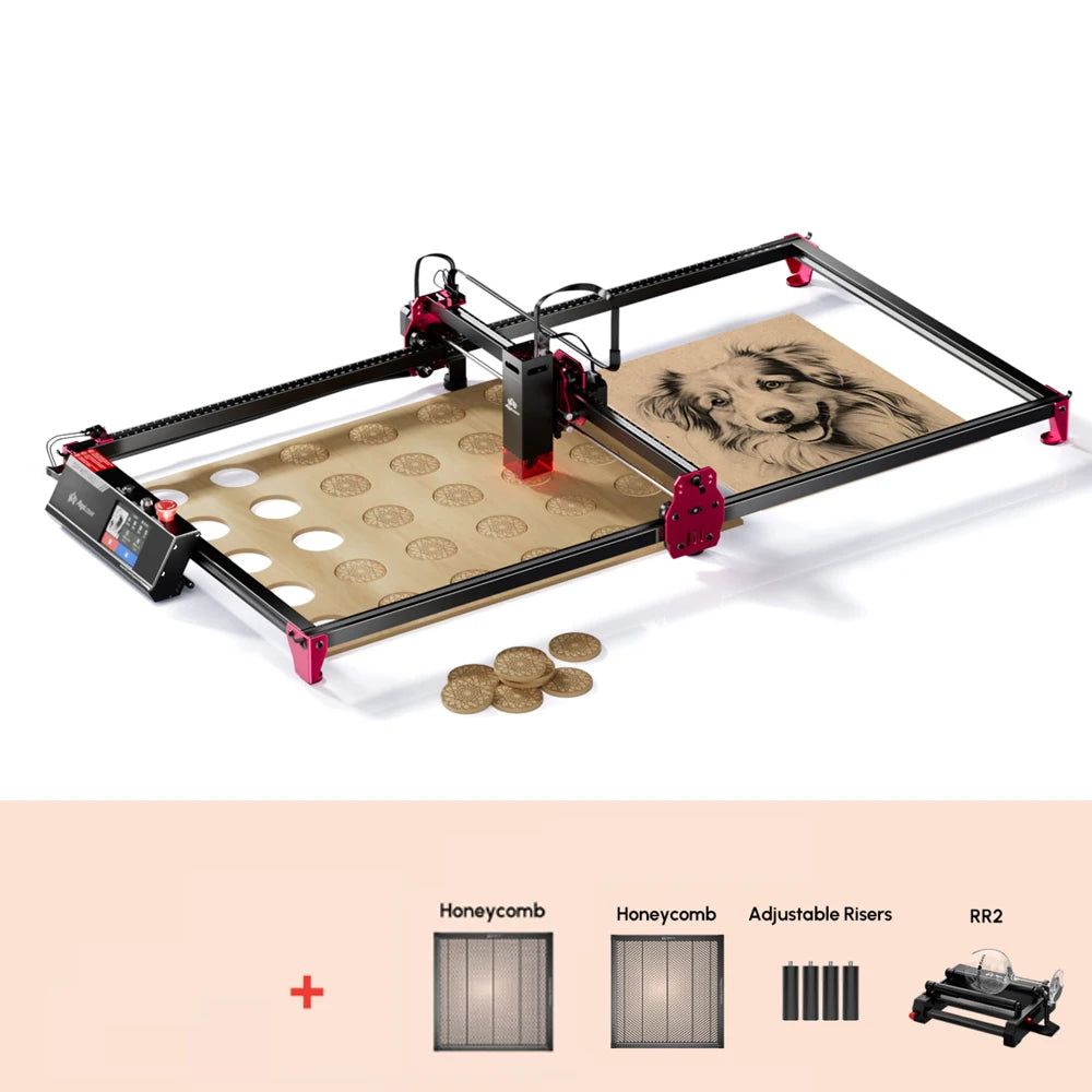 AlgoLaser DIY KIT MK2 10W Touch Screen 400X850MM Large Area Woodworking for Wood Metal Crafting Customized Gift Batch Production