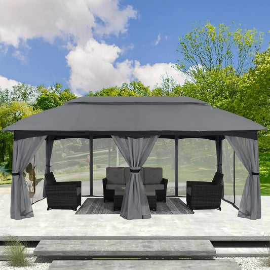 10x20 Outdoor Gazebo - Patio Gazebo with Mosquito Netting, Outdoor Canopies for Shade and Rain for Lawn, Garden,, Customized