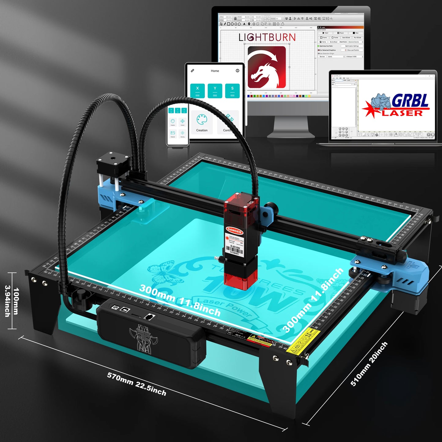 Twotrees TTS-10Pro Laser Engraver Add Touch screen Metal Laser Engraving Machine DIY Logo Printer Laser Cutting Acrylic MDF