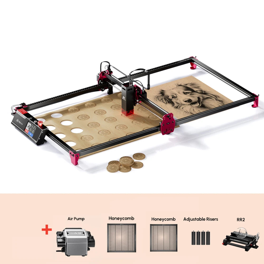 AlgoLaser DIY KIT MK2 10W Touch Screen 400X850MM Large Area Woodworking for Wood Metal Crafting Customized Gift Batch Production