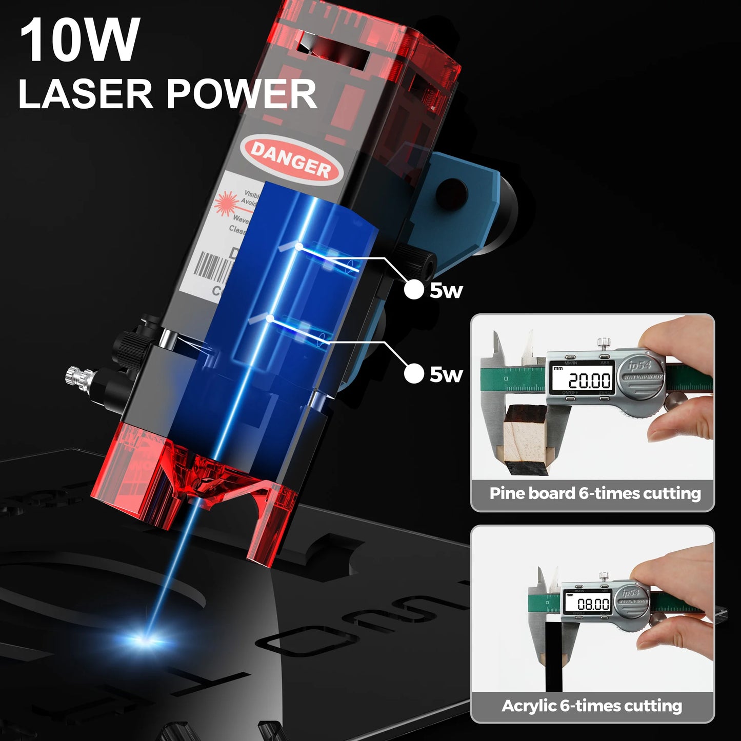 Twotrees TTS-10Pro Laser Engraver Add Touch screen Metal Laser Engraving Machine DIY Logo Printer Laser Cutting Acrylic MDF