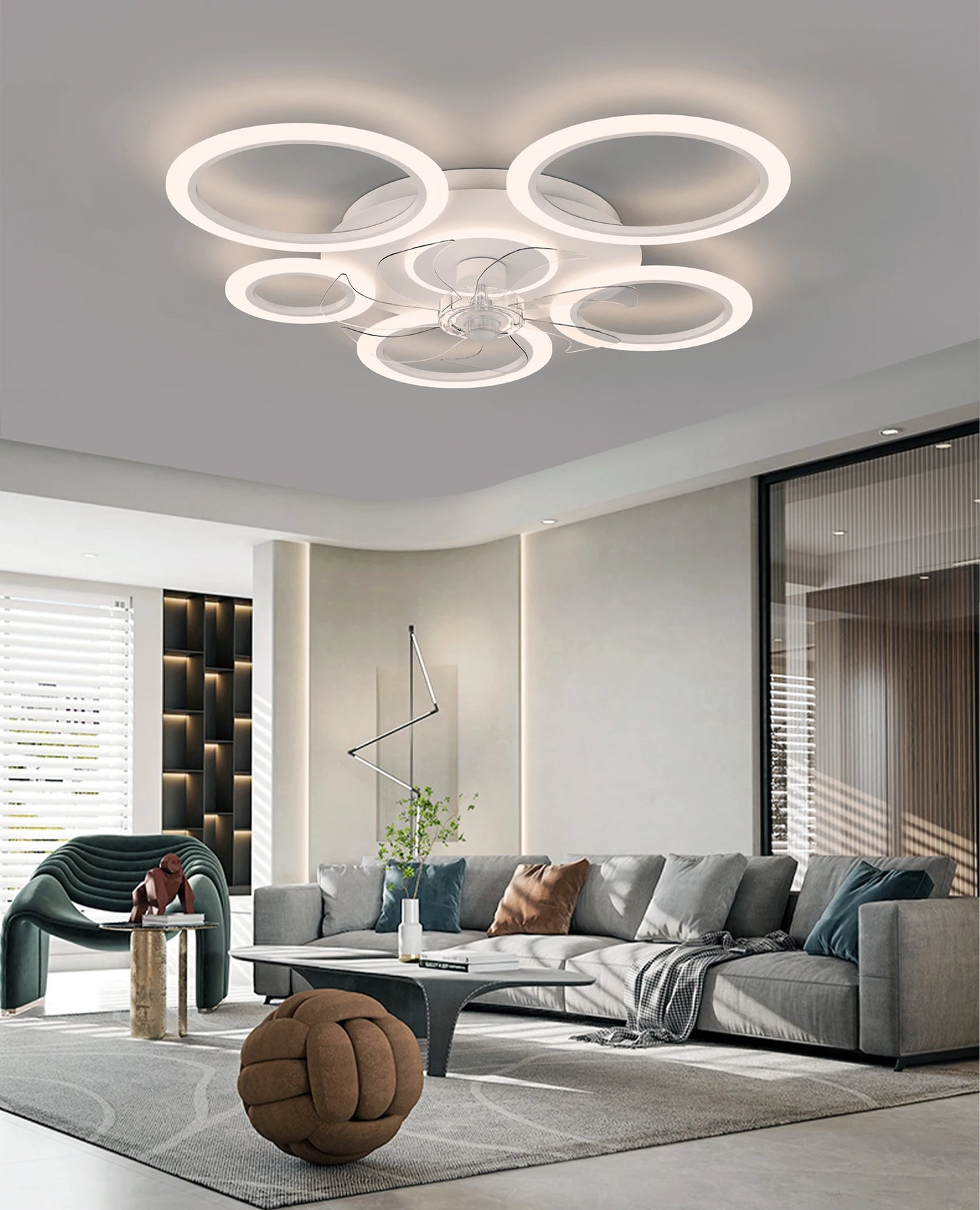 2025 New White/Black Ceiling Fan Light with APP Control 3 Color Dimmable Timer for Living Room Dining Room Bedroom LED lamp