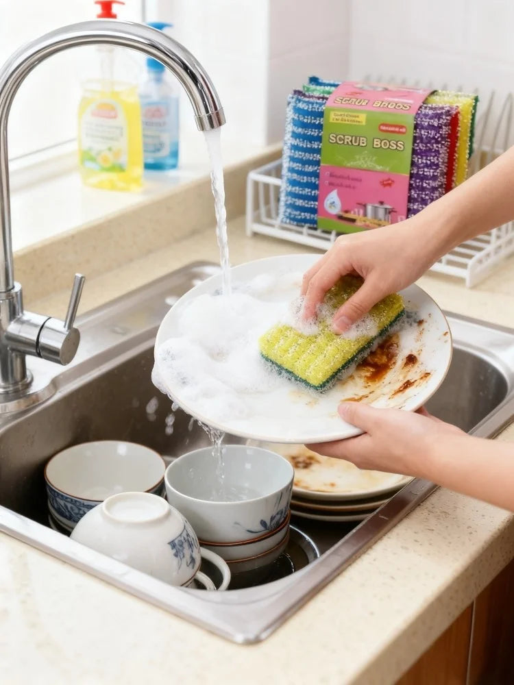 Super Absorbent Sponge Cleaning Rags Reusable Non-Scratch Dish Cloths for Kitchen Bathroom Car Glass Window Table Cleaning Use