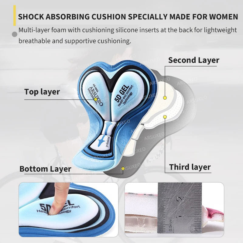 NONECN Women's Cycling Shorts Breathable Quick Dry MTB Road Bike