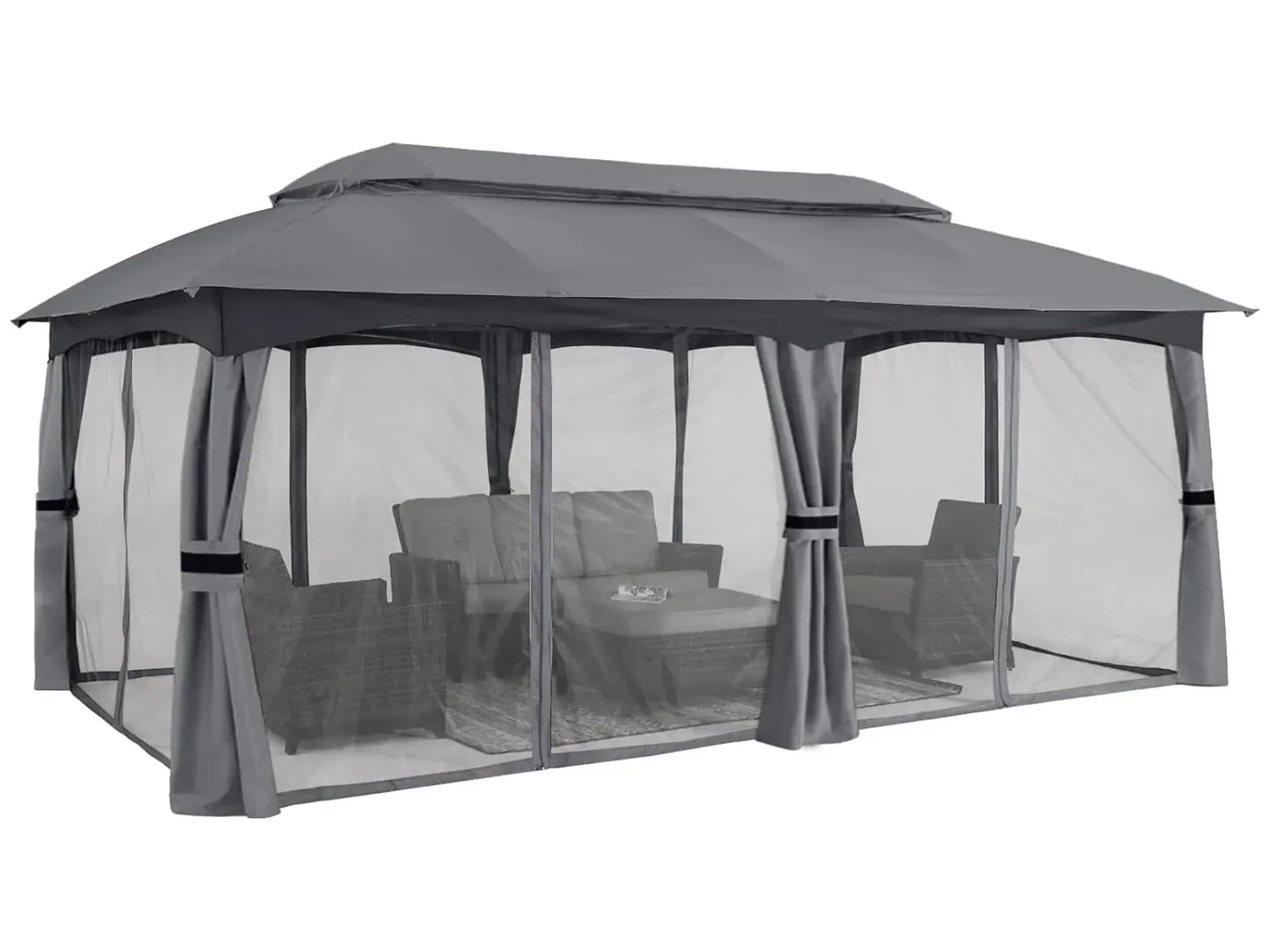 10x20 Outdoor Gazebo - Patio Gazebo with Mosquito Netting, Outdoor Canopies for Shade and Rain for Lawn, Garden,, Customized